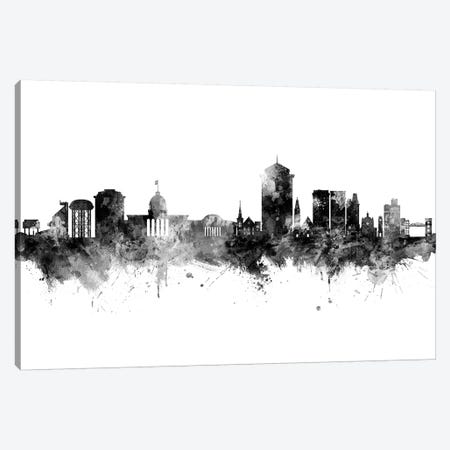 Montgomery Alabama Skyline Black And White Canvas Print #MTO2468} by Michael Tompsett Canvas Wall Art
