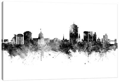 Montgomery Alabama Skyline Black And White Canvas Art Print