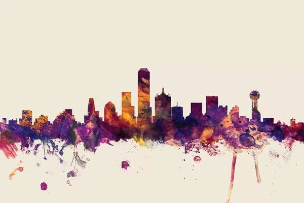 Michael Tompsett: Dallas, Texas, USA On Beige by Michael Tompsett