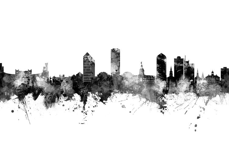 Tallahassee Florida Skyline Black And White by Michael Tompsett wall art