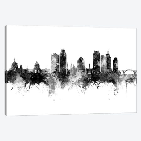 Saint Paul Minnesota Skyline Black And White Canvas Print #MTO2476} by Michael Tompsett Canvas Art