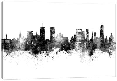 Syracuse New York Skyline Black And White Canvas Art Print