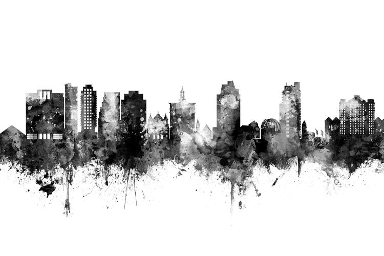 San Jose California Skyline Black And White