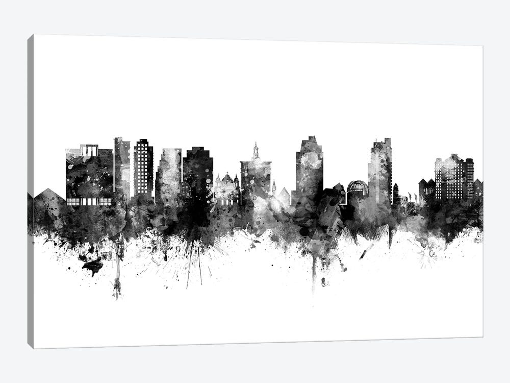 San Jose California Skyline Black And White 1-piece Art Print