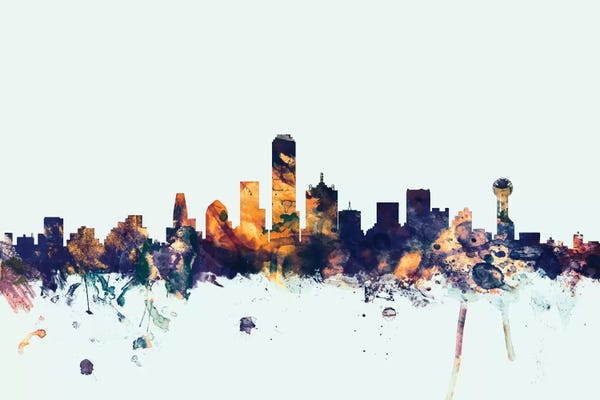 Michael Tompsett: Dallas, Texas, USA On Blue by Michael Tompsett