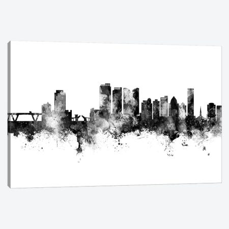 Fort Lauderdale Florida Skyline Black And White Canvas Print #MTO2480} by Michael Tompsett Canvas Art