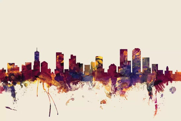 Denver: Denver, Colorado, USA On Beige by Michael Tompsett