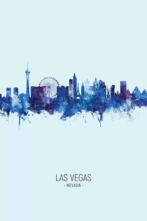 Las Vegas Nevada Skyline Portrait Dark Blue