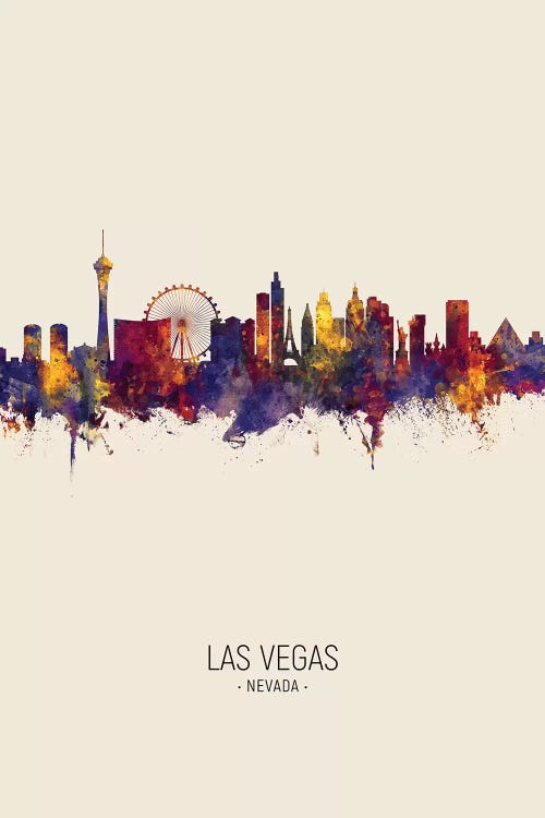 Las Vegas Nevada Skyline Fall by Michael Tompsett wall art