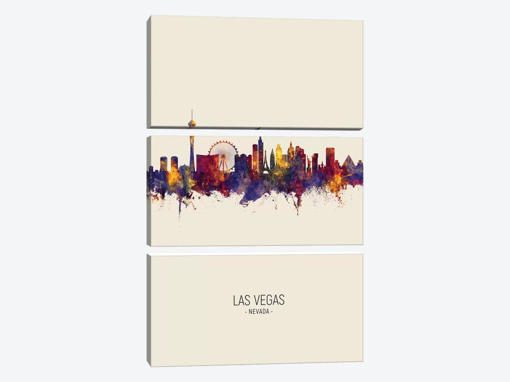 Las Vegas Nevada Skyline Fall by Michael Tompsett 3-piece Art Print
