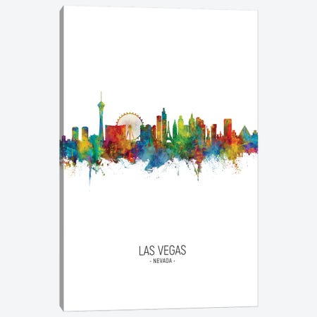 Las Vegas Nevada Skyline Portrait Canvas Print #MTO2509} by Michael Tompsett Art Print