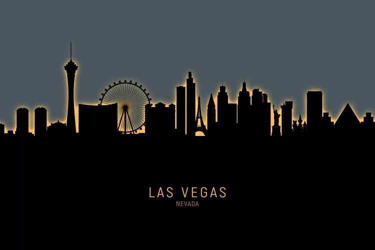 Las Vegas Nevada Skyline Glow Orange