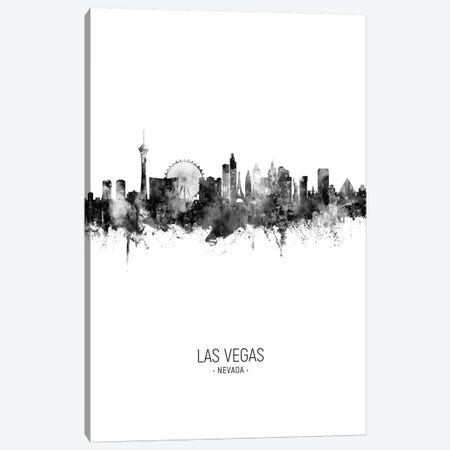 Las Vegas Nevada Skyline Portrait Black And White Canvas Print #MTO2516} by Michael Tompsett Canvas Print