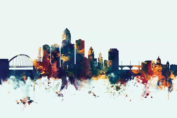 Michael Tompsett: Des Moines, Iowa, USA On Blue by Michael Tompsett