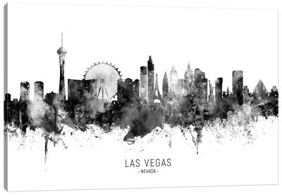 Las Vegas Nevada Skyline Name Black And White Canvas Art Print - Black & White Graphics & Illustrations