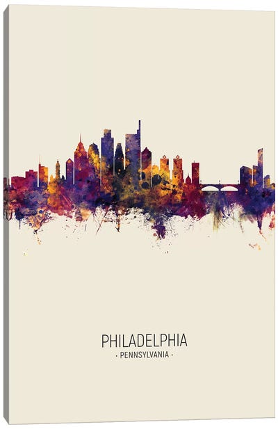 Philadelphia Pennsylvania Skyline Fall Canvas Art Print - Pennsylvania Art