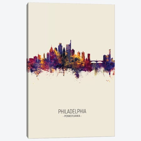 Philadelphia Pennsylvania Skyline Fall Canvas Print #MTO2535} by Michael Tompsett Canvas Print