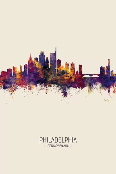 Pennsylvania: Fall Philadelphia Pennsylvania Skyline by Michael Tompsett