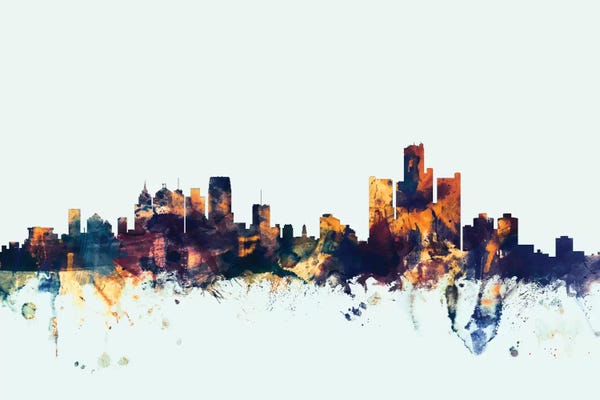 Michael Tompsett: Detroit, Michigan, USA On Blue by Michael Tompsett