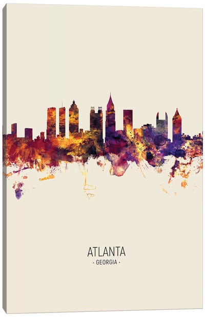 Atlanta Georgia Skyline Fall Canvas Art Print - Atlanta Art
