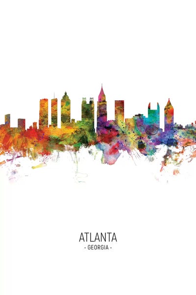 Georgia: Atlanta Georgia Skyline Portrait by Michael Tompsett