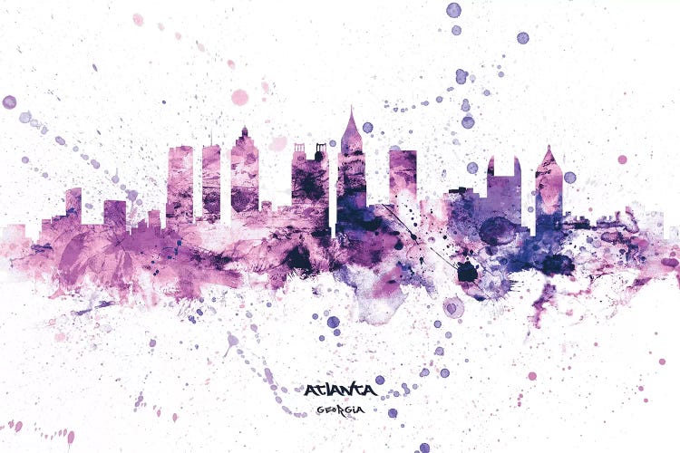 Atlanta Georgia Skyline Splash Purple
