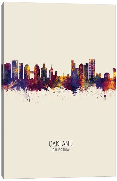 Oakland California Skyline Fall Canvas Art Print - Oakland Art