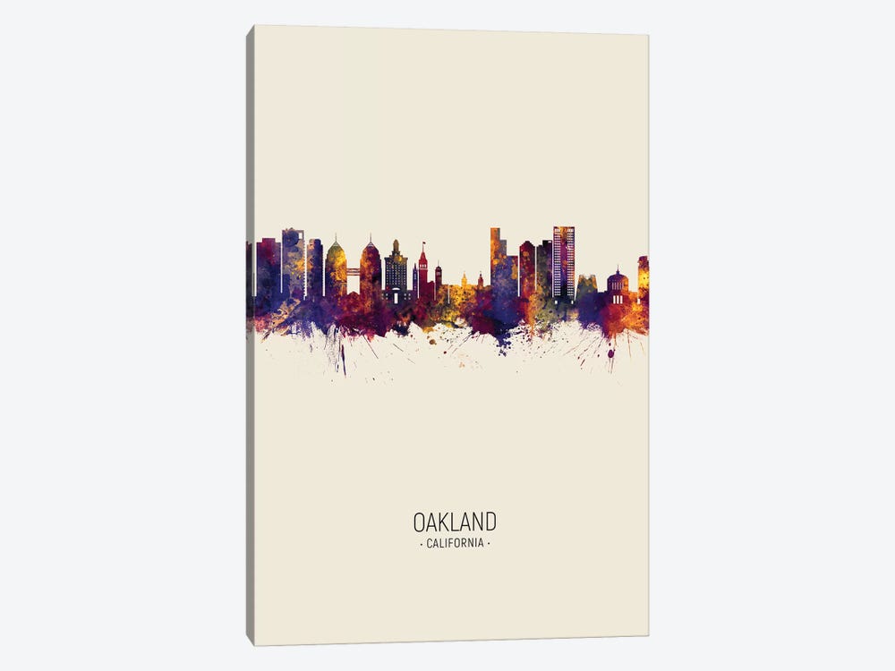 Oakland California Skyline Fall by Michael Tompsett 1-piece Canvas Art Print