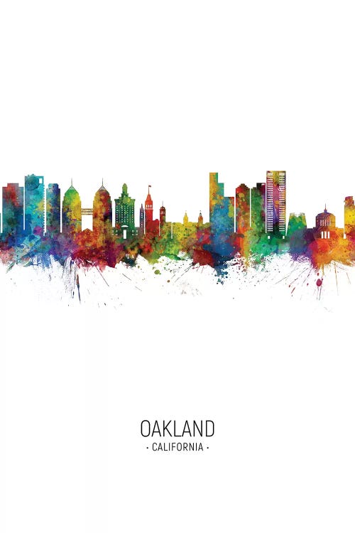Rainbow Splash Oakland California Skyline Portrait