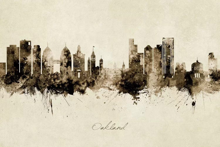 Oakland California Skyline Vintage