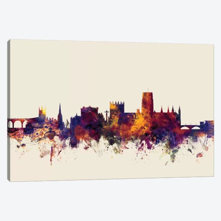 Durham, England, United Kingdom On Beige Canvas Print #MTO258} by Michael Tompsett Canvas Artwork
