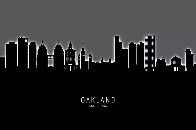 Oakland California Skyline Glow by Michael Tompsett wall art