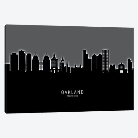 Oakland California Skyline Glow Canvas Print #MTO2591} by Michael Tompsett Canvas Artwork
