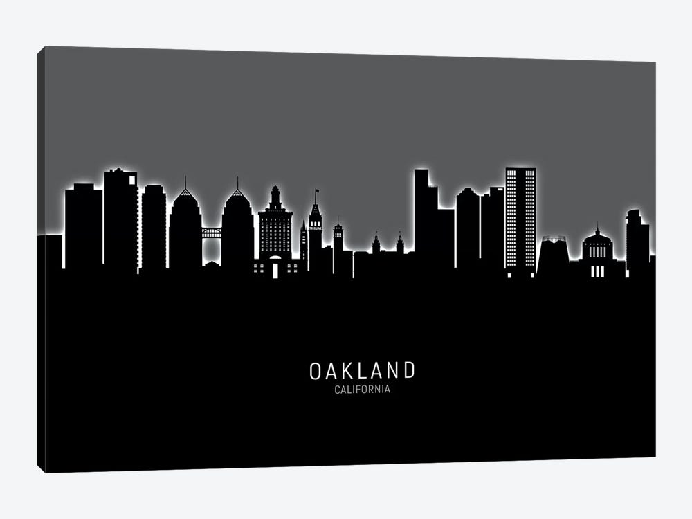 Oakland California Skyline Glow by Michael Tompsett 1-piece Canvas Art Print