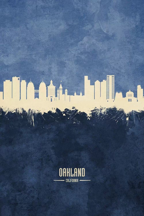 Oakland California Skyline Navy