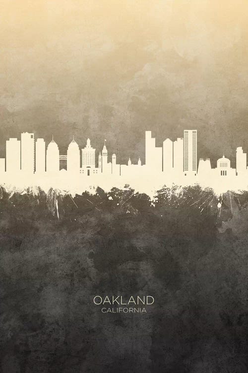 Oakland California Skyline Taupe