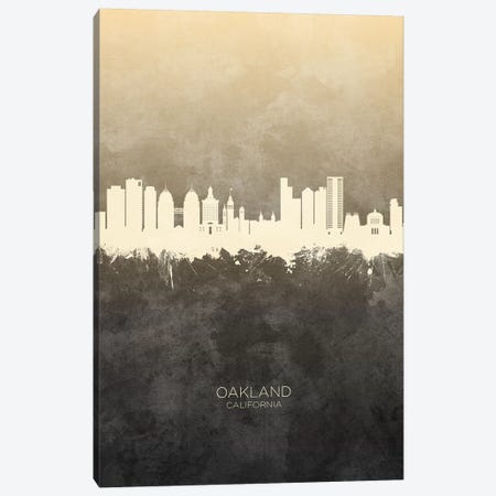 Oakland California Skyline Taupe Canvas Print #MTO2595} by Michael Tompsett Art Print