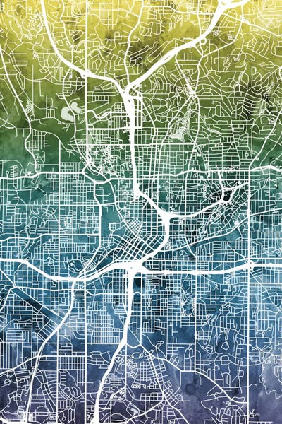 Michael Tompsett: Gradient Map Of Atlanta, Georgia, USA by Michael Tompsett