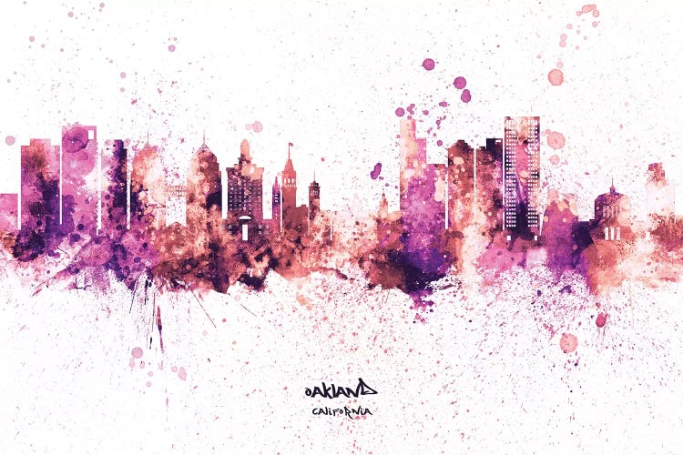 Splash Pink Oakland California Skyline