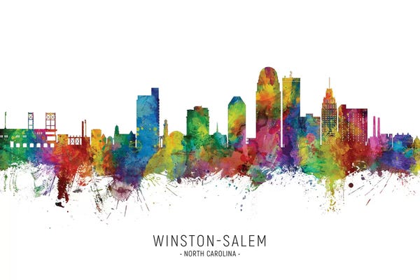 Michael Tompsett: Winston Salem Skyline City Name by Michael Tompsett