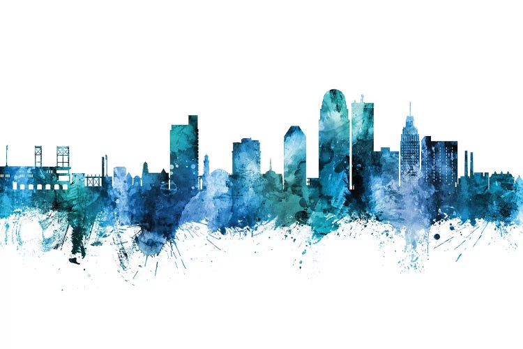 Winston Salem Skyline Blue Teal