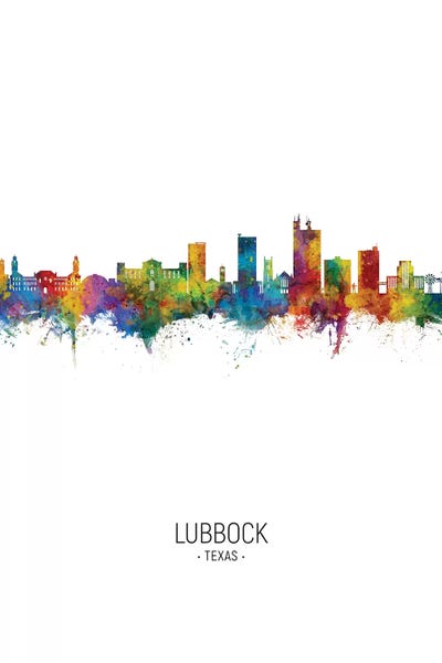 Lubbock: Lubbock Texas Skyline Portrait by Michael Tompsett