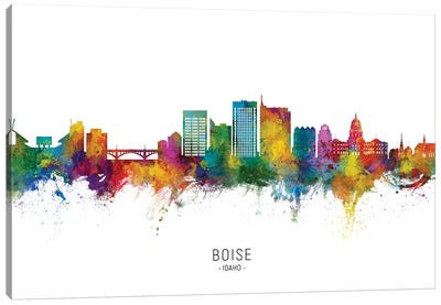 Boise Idaho Skyline City Name Canvas Art Print