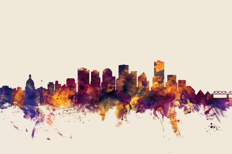 Edmonton, Canada On Beige by Michael Tompsett wall art