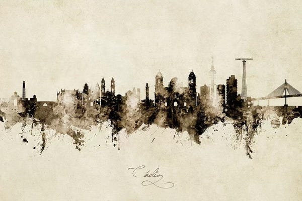 Andalusia: Cadiz Spain Skyline Vintage by Michael Tompsett