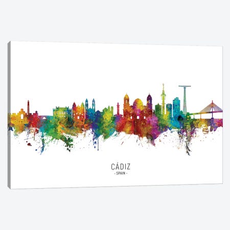 Cadiz Spain Skyline City Name Canvas Print #MTO2641} by Michael Tompsett Canvas Artwork