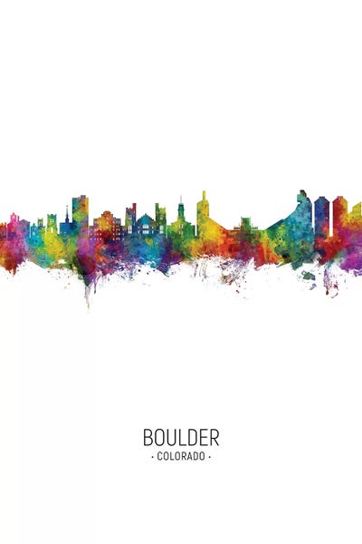 Boulder: Boulder Colorado Skyline Portrait by Michael Tompsett