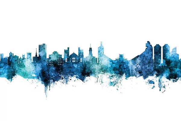 Colorado: Boulder Colorado Skyline Blue Teal by Michael Tompsett