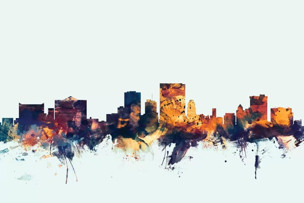 El Paso: El Paso, Texas, USA On Blue by Michael Tompsett