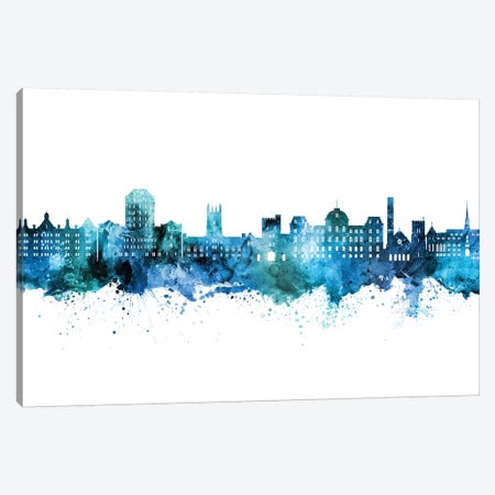 Vassar Poughkeepsie New York Skyline Blue Teal Canvas Print #MTO2665} by Michael Tompsett Canvas Print